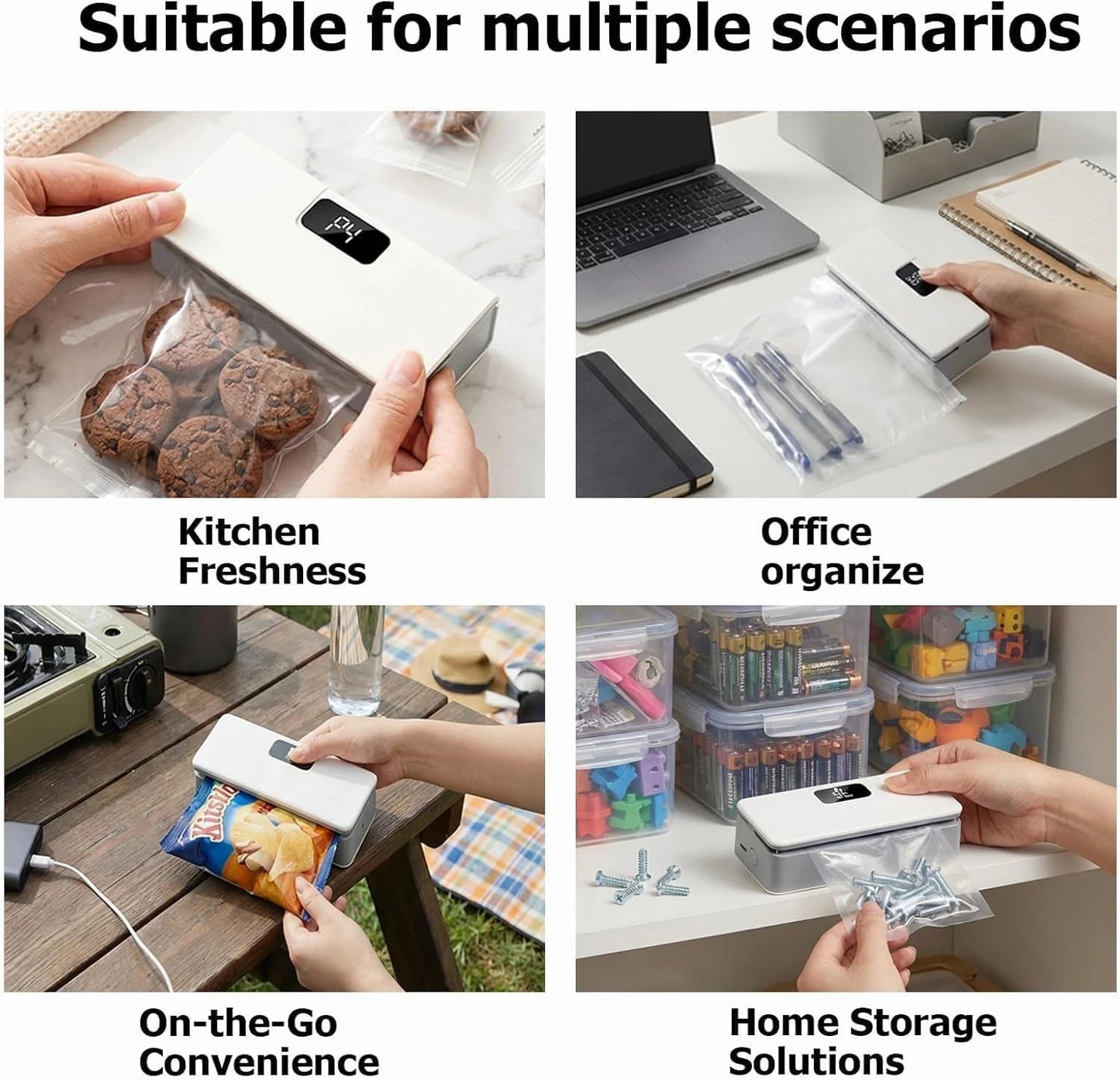 SealFresh™ - Magnetic Mini Heat Sealer | Fresh Snacks, Zero Waste | Rechargeable & Cutter