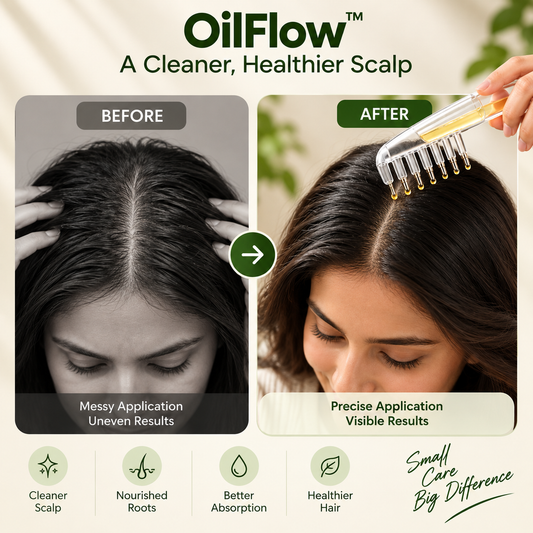 OilFlow™ - Scalp Oil Applicator | Direct Application | Gentle Scalp Massage