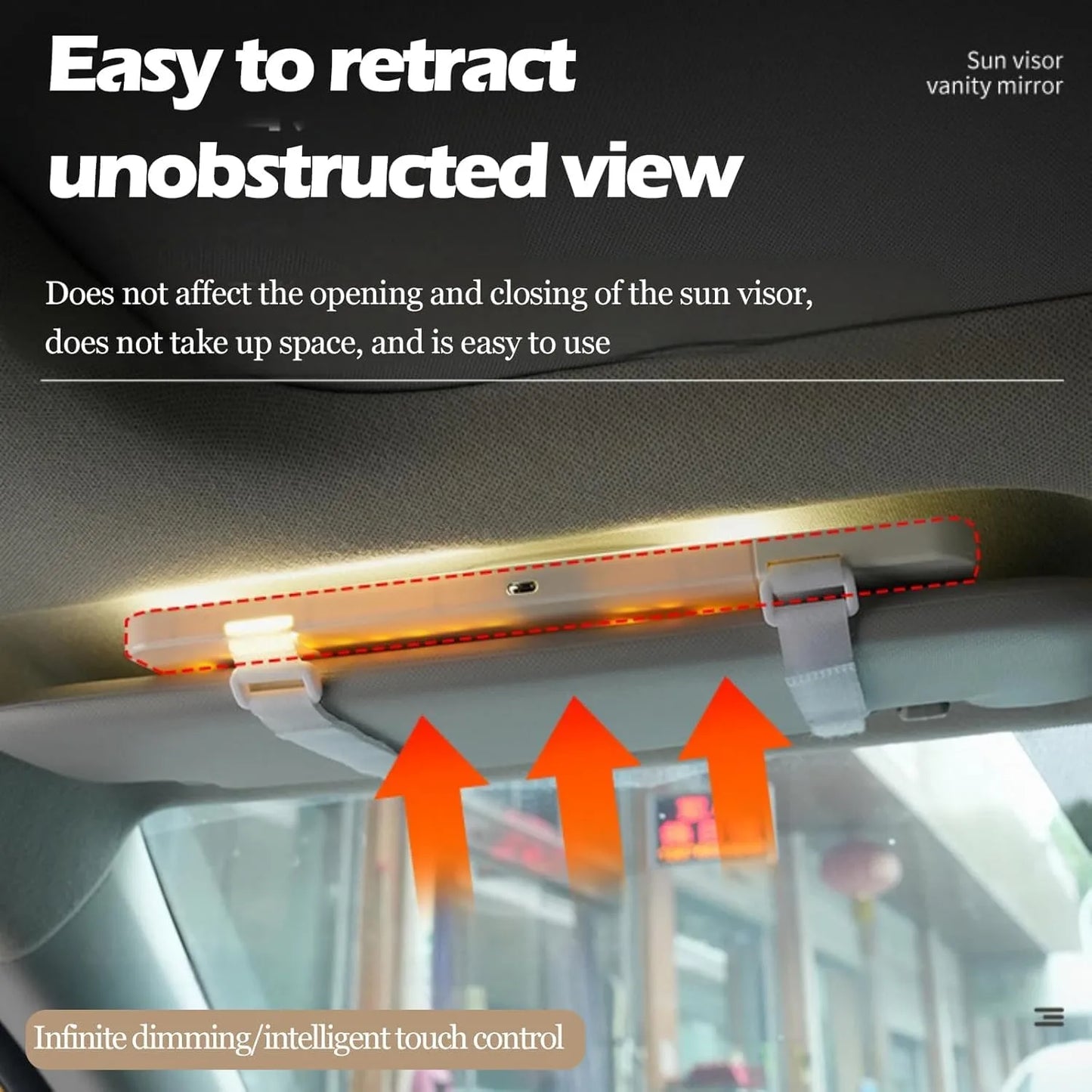 GlowMate™ – Touch LED Car Mirror | 3 Light Modes | Touch-Up On the Go