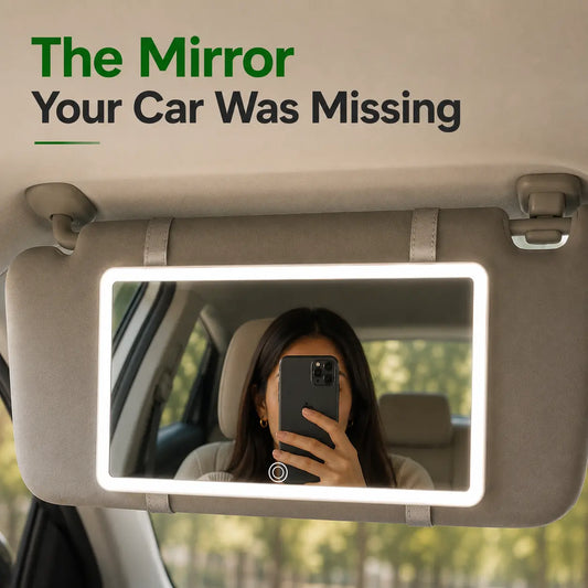 GlowMate™ – Touch LED Car Mirror | 3 Light Modes | Touch-Up On the Go