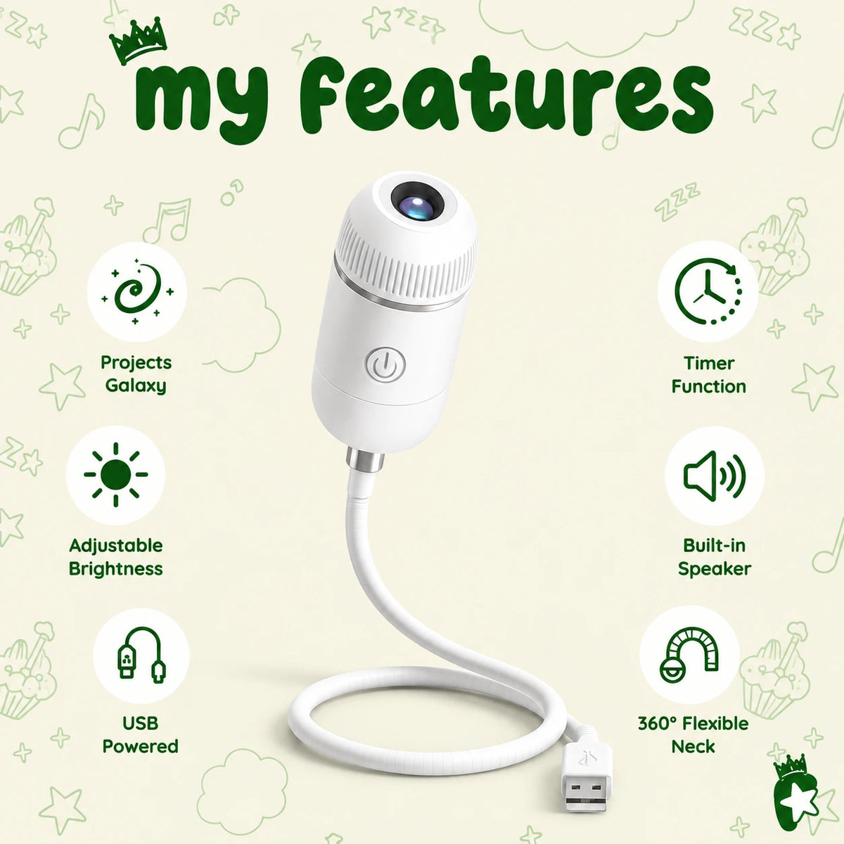 GalaxyGlow™ Projector | 6 Magical Themes | Turn Any Room Into A Galaxy