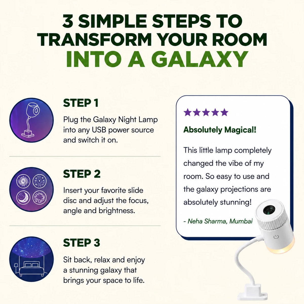 GalaxyGlow™ Projector | 6 Magical Themes | Turn Any Room Into A Galaxy