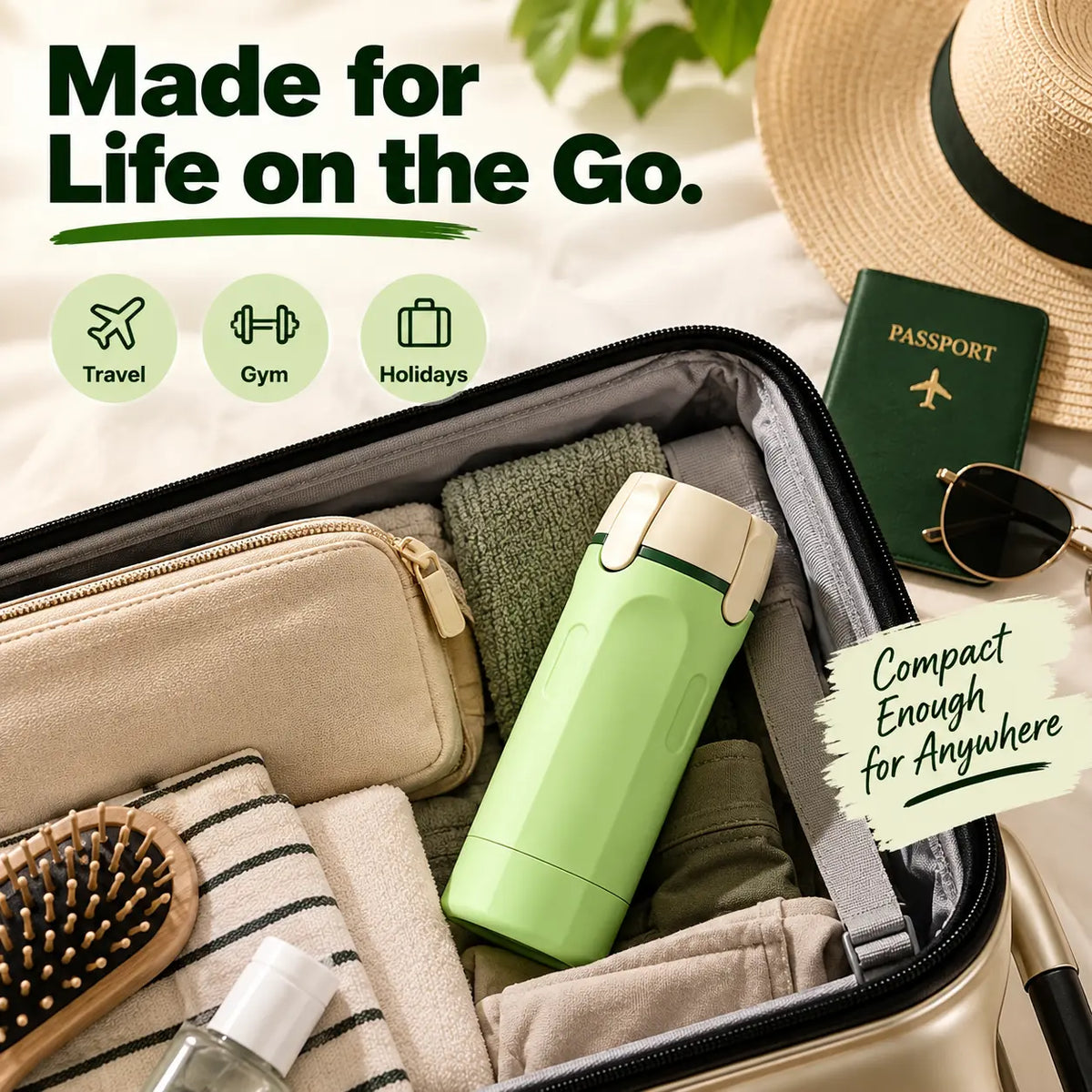 TravelMate™ – 4-in-1 Essentials Travel Bottle | Leak-Proof | Space Saving