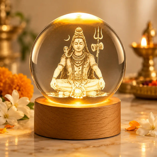 DivyaGlow™ – Mahadev Crystal Lamp