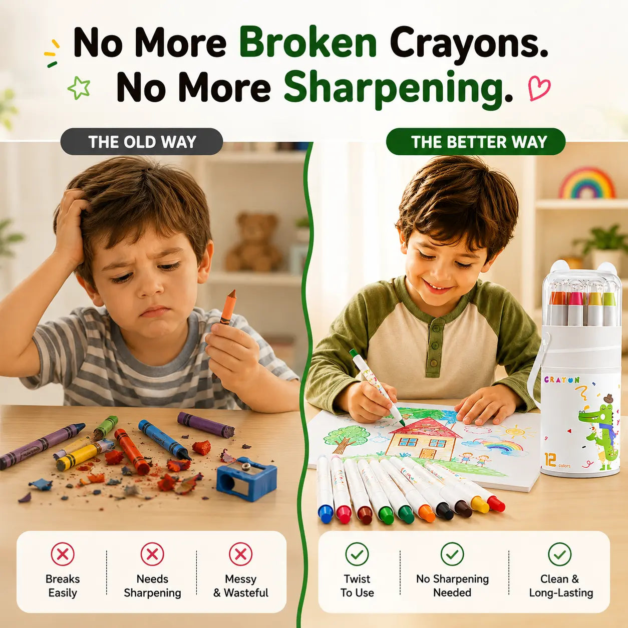 ColorPop™ – 12 in 1 Washable Silky Crayons | Twist, Colour & Paint Without the Mess