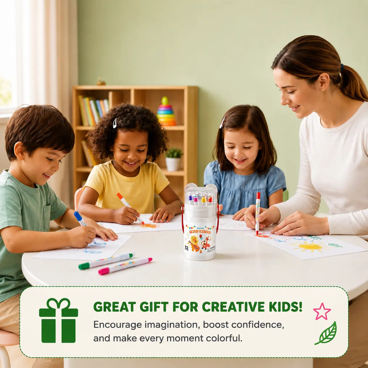 ColorPop™ – 12 in 1 Washable Silky Crayons | Twist, Colour & Paint Without the Mess