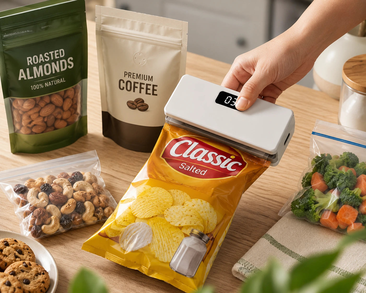SealFresh™ - Magnetic Mini Heat Sealer | Fresh Snacks, Zero Waste | Rechargeable & Cutter