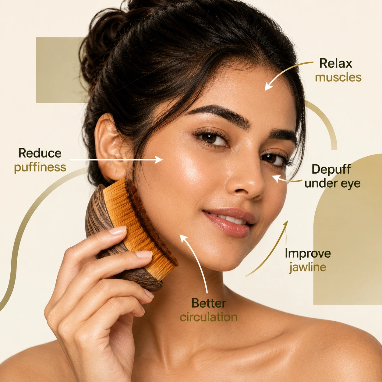 GlowTouch™ – Lymphatic Drainage Contour Brush | De-Puff, Define & Glow in Minutes