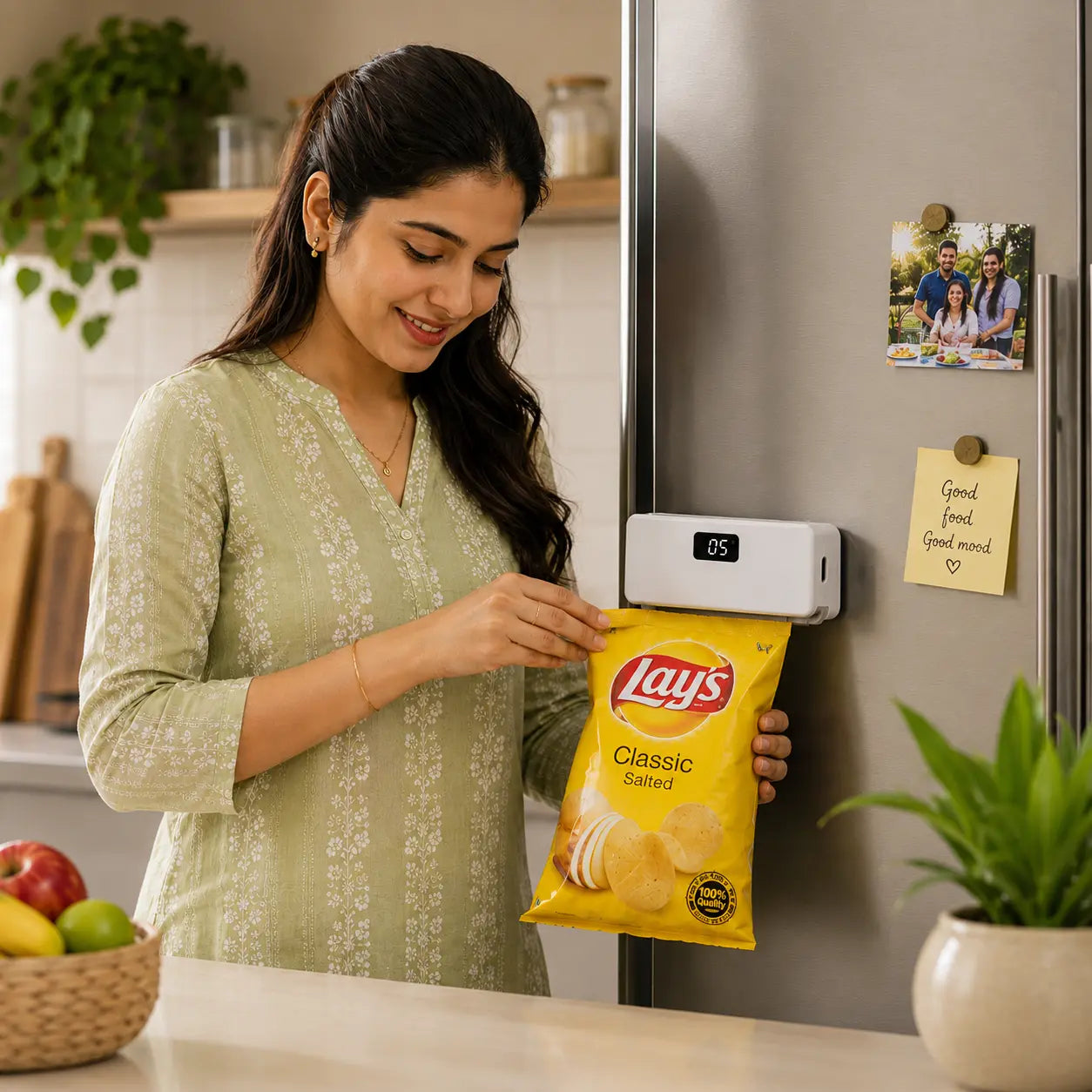 SealFresh™ - Magnetic Mini Heat Sealer | Fresh Snacks, Zero Waste | Rechargeable & Cutter