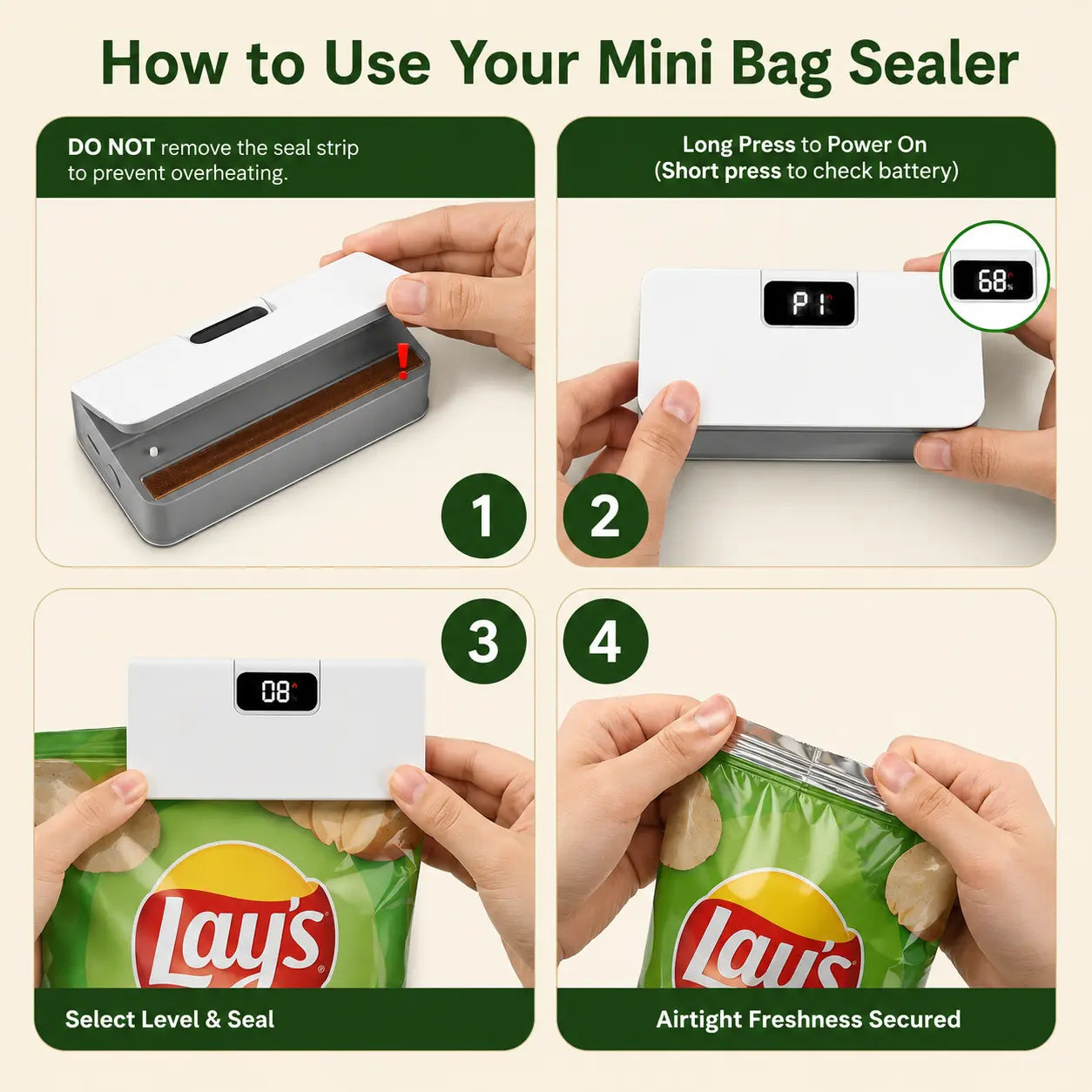 SealFresh™ - Magnetic Mini Heat Sealer | Fresh Snacks, Zero Waste | Rechargeable & Cutter