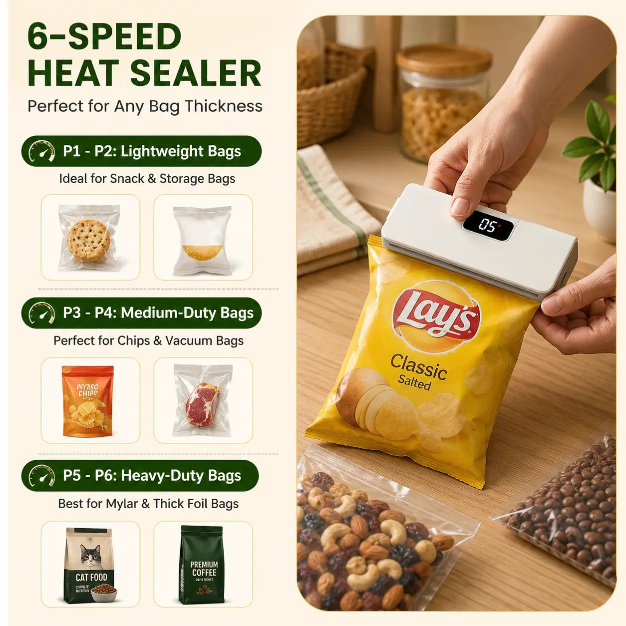 SealFresh™ - Magnetic Mini Heat Sealer | Fresh Snacks, Zero Waste | Rechargeable & Cutter