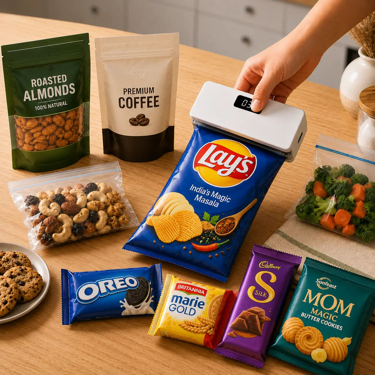 SealFresh™ - Magnetic Mini Heat Sealer | Fresh Snacks, Zero Waste | Rechargeable & Cutter