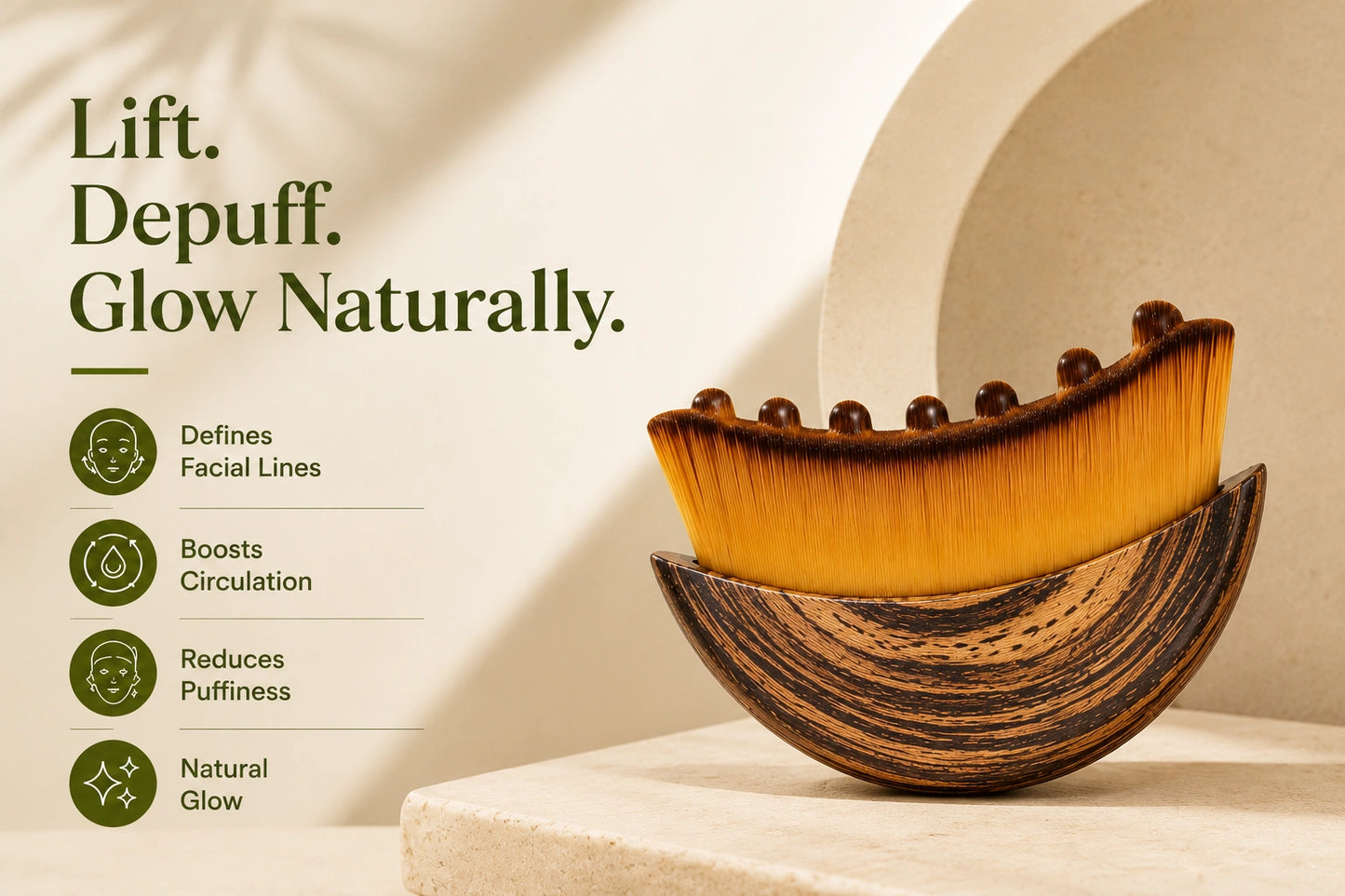 GlowTouch™ – Lymphatic Drainage Contour Brush | De-Puff, Define & Glow in Minutes