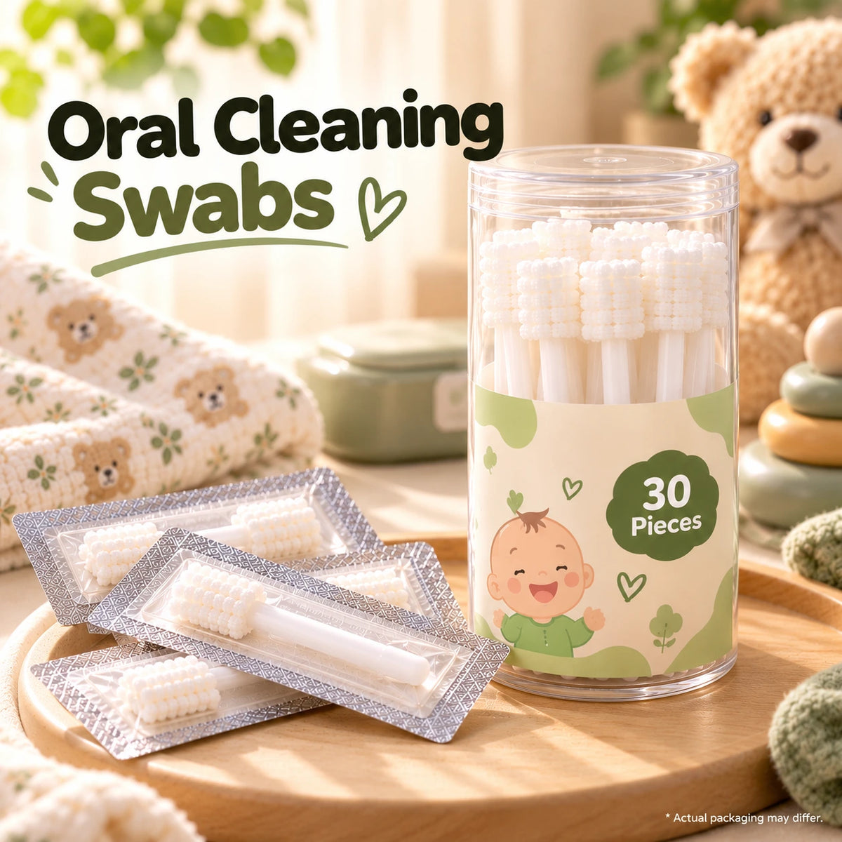 BabySoft™ Oral Care Cleaner | 30 Soft Gauze Swabs | Gentle Tongue Cleaning