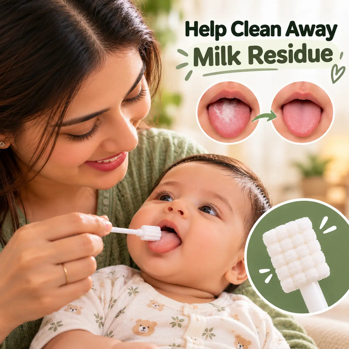 BabySoft™ Oral Care Cleaner | 30 Soft Gauze Swabs | Gentle Tongue Cleaning