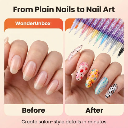 NailDoodle™ – 12 Color Nail Art Marker Pens | DIY Nail Design | Salon-Style Nails in Minutes