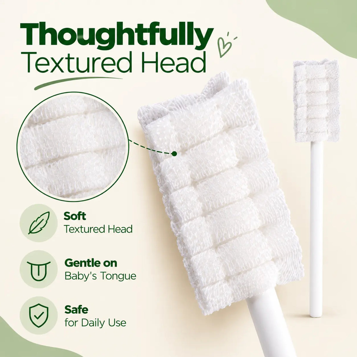 BabySoft™ Oral Care Cleaner | 30 Soft Gauze Swabs | Gentle Tongue Cleaning